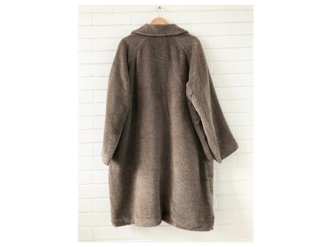Max Mara cappotto in lana e alpaca marrone - vista 2