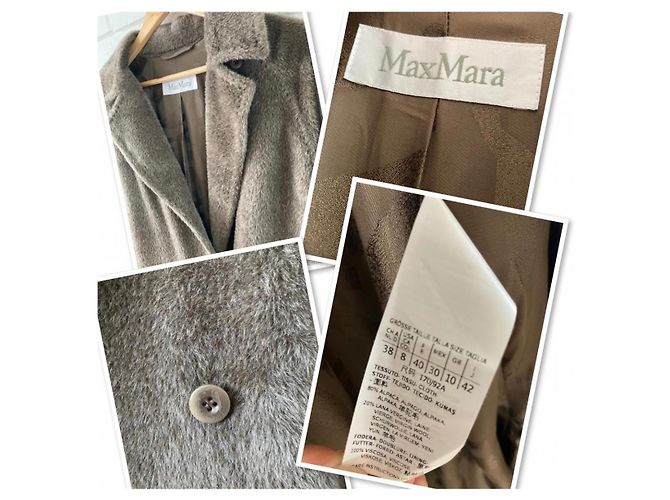 Max Mara cappotto in lana e alpaca marrone - vista 5