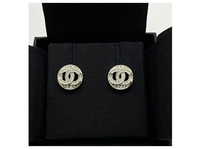 Pendientes de botón Chanel Coco Mark con cristales - vista 6