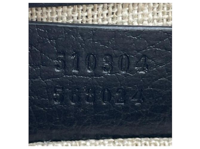 Borsa a tracolla Gucci in pelle nera e blu con tracolla a catena - vista 8