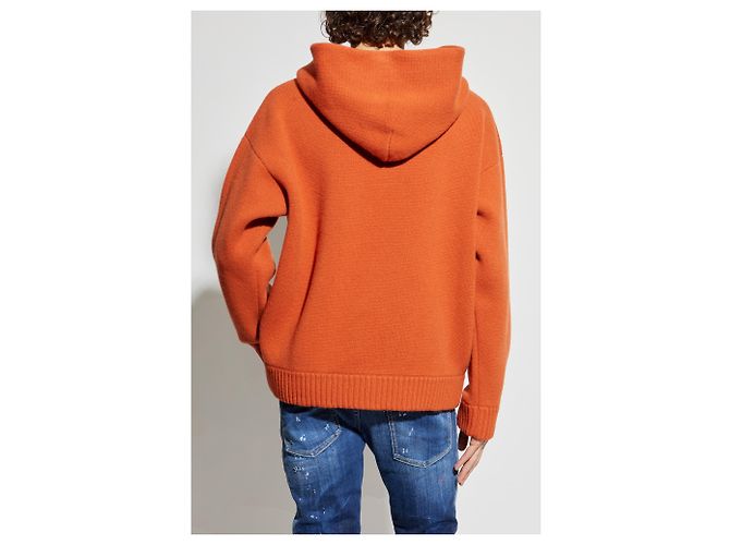 Dsquared2 Wollpullover mit Kapuze in Orange - Ansicht 4