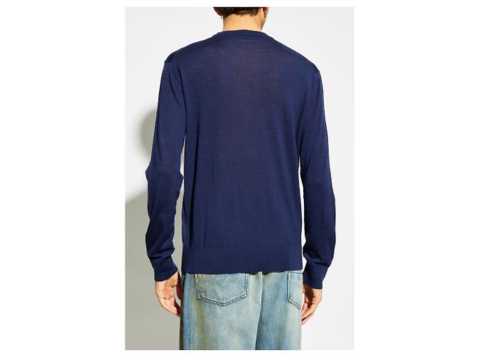 Diesel K-GARTH Pullover aus Wolle marineblau - Ansicht 4