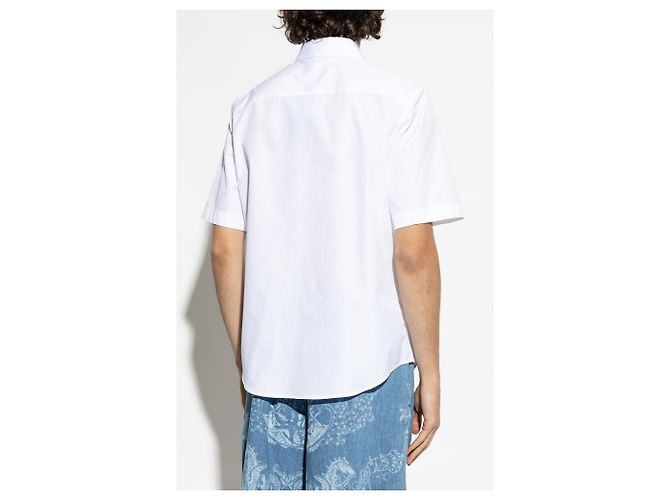 Camicia Versace in cotone bianco con taschino ricamato - vista 4