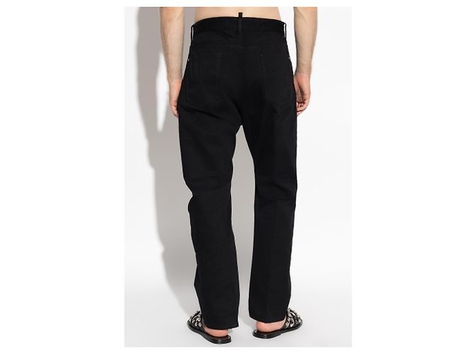 Jeans London Bro Dsquared2 neri in cotone - vista 4