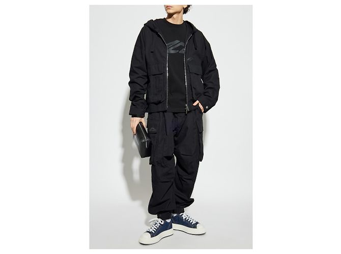 T-shirt nera in cotone con logo ICON Dsquared2 - vista 2