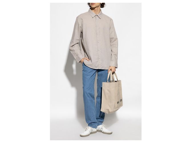 Rag & Bone Hemd aus Leinen und Baumwolle Grau - Ansicht 2