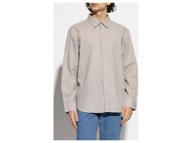 Rag & Bone Hemd aus Leinen und Baumwolle Grau - Ansicht 3