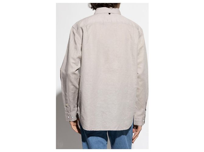 Rag & Bone Hemd aus Leinen und Baumwolle Grau - Ansicht 4