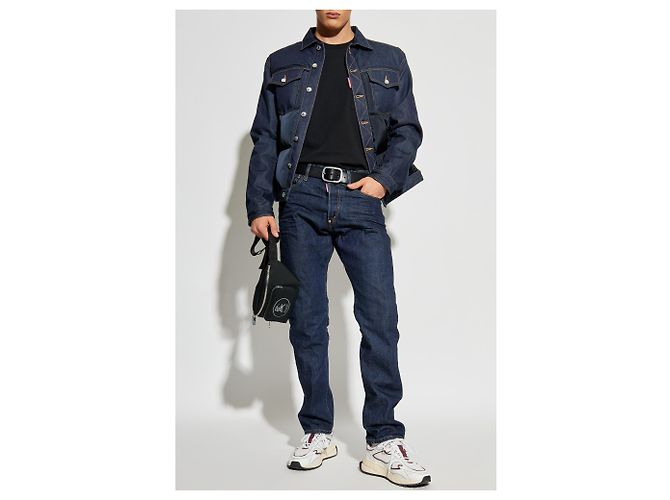 Jeans Dsquared2 Dean in denim selvedge blu navy - vista 2