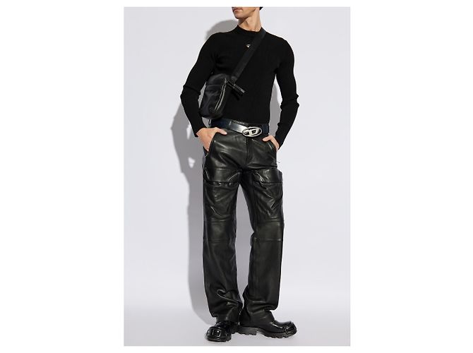 Diesel K-ZACKARY Pullover schwarz Rippstrick - Ansicht 2