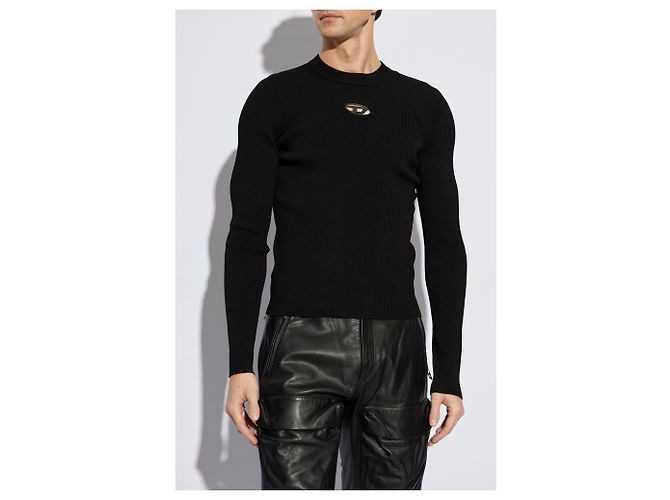 Diesel K-ZACKARY Pullover schwarz Rippstrick - Ansicht 3