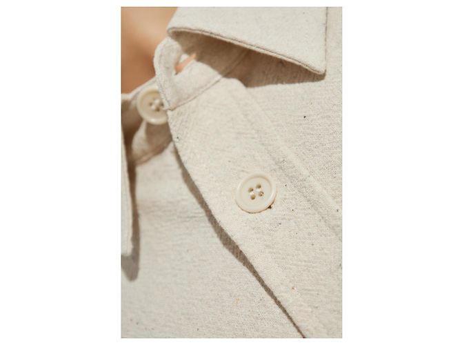 Camicia Apc in cotone con taschino bianco crema - vista 5