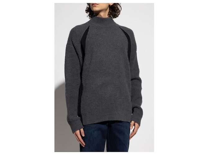 Diesel K-LOLLO-TN Pullover Grau Wolle - Ansicht 3