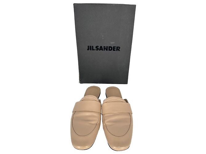 Jil Sander flache Mules aus beigem Leder - Ansicht 13