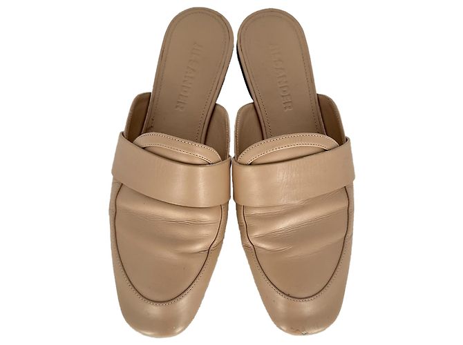 Jil Sander flache Mules aus beigem Leder - Ansicht 5
