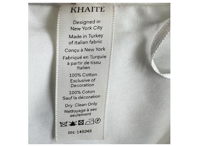 Blouse Khaite Kai à manches bouffantes en coton blanc - vue 5