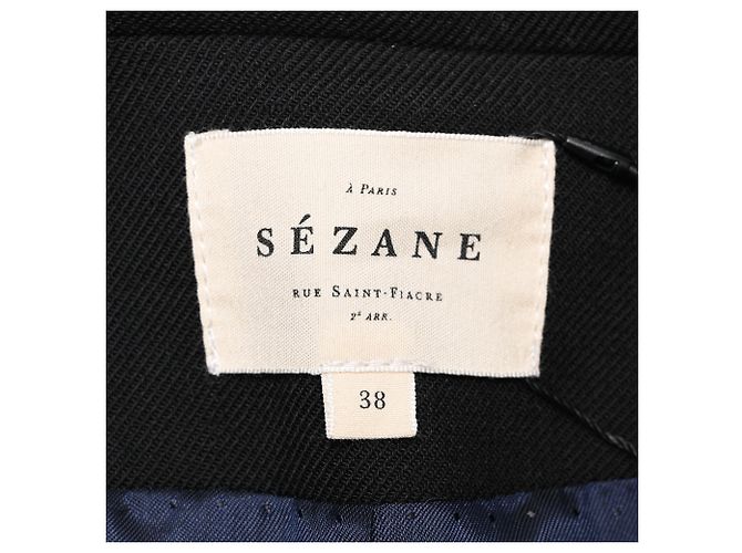 Autre Marque Sézane Double-Breasted Blazer in Black Polyester - view 5