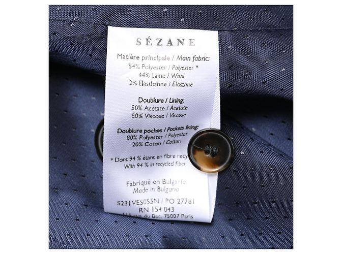 Autre Marque Sézane Double-Breasted Blazer in Black Polyester - view 6