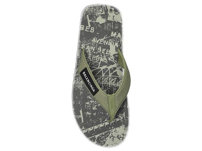 Infradito Balenciaga con logo verde - vista 6