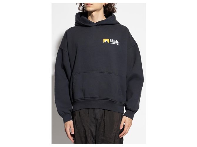 Autre Marque Rhude Logo Sweatshirt Schwarz Baumwolle - Ansicht 3