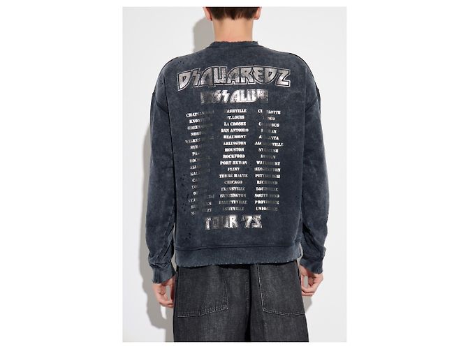 Dsquared2 X KISS Sweatshirt aus schwarzer Baumwolle Oversize - Ansicht 4
