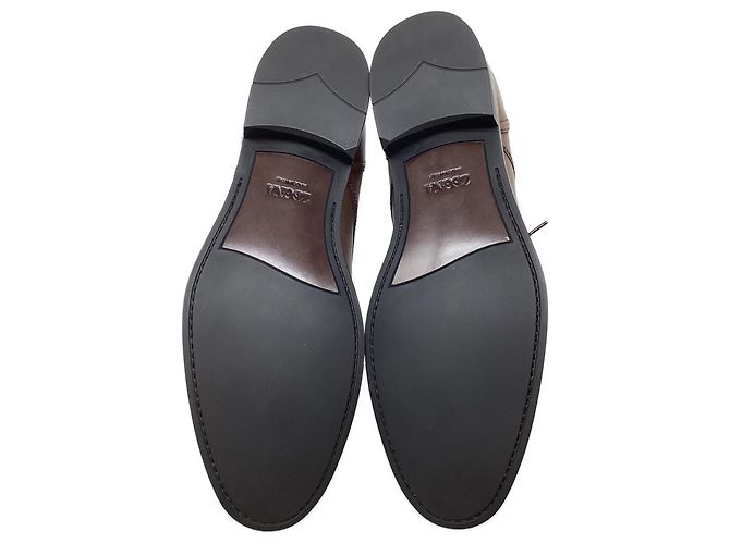 Autre Marque Scarpe Derby stringate Zegna in pelle marrone - vista 11