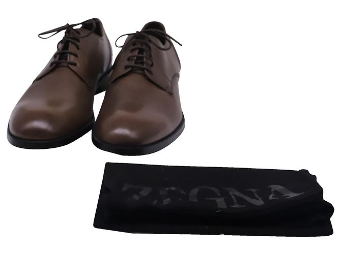 Autre Marque Scarpe Derby stringate Zegna in pelle marrone - vista 6