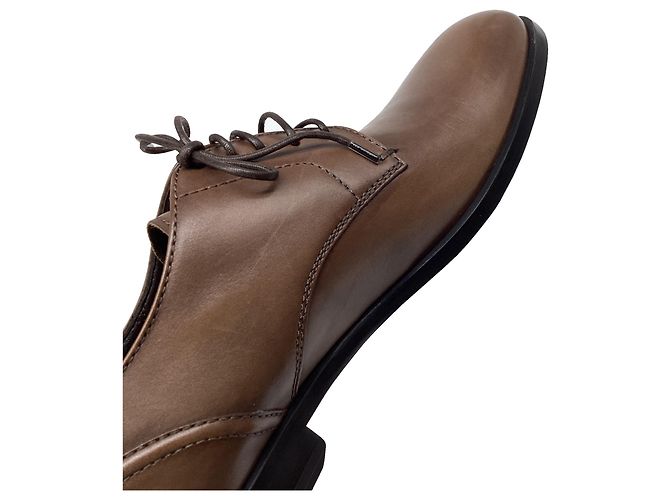 Autre Marque Scarpe Derby stringate Zegna in pelle marrone - vista 7