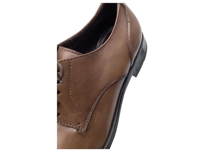 Autre Marque Scarpe Derby stringate Zegna in pelle marrone - vista 8