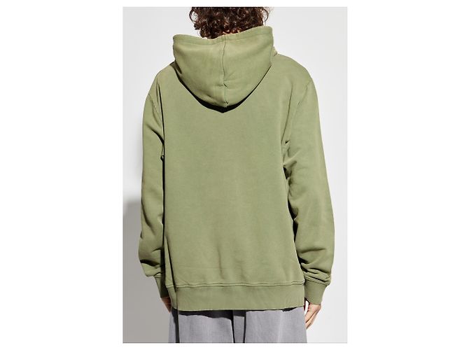 Felpa Balmain con logo verde in cotone - vista 4