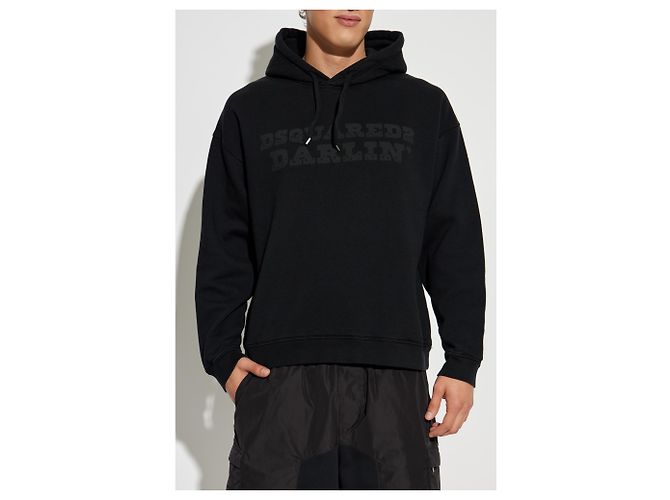Dsquared2 Hoodie Schwarz Baumwolle Darlin' Print - Ansicht 3