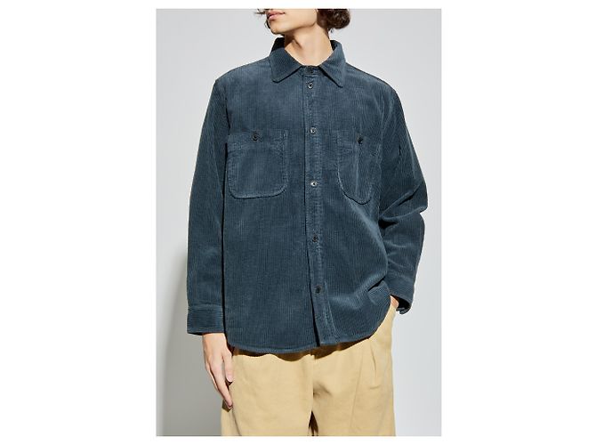 Camicia Isabel Marant Nario in velluto a coste blu - vista 3