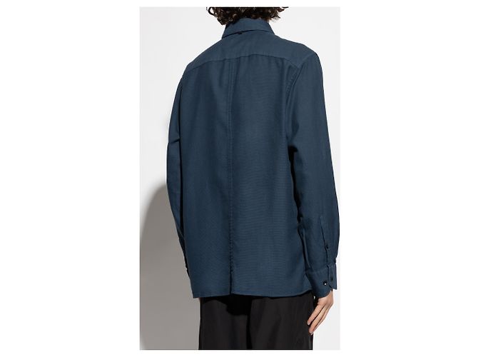 Camicia Rag & Bone in cotone blu navy - vista 4