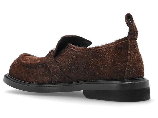 Mocassini Moschino in camoscio marrone - vista 5