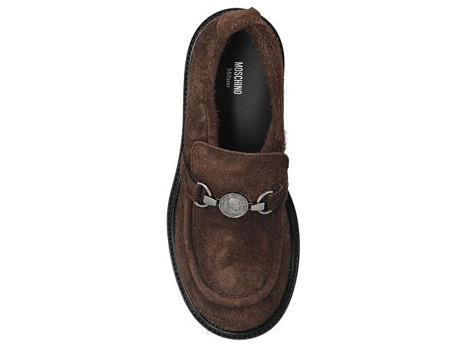 Mocassini Moschino in camoscio marrone - vista 6