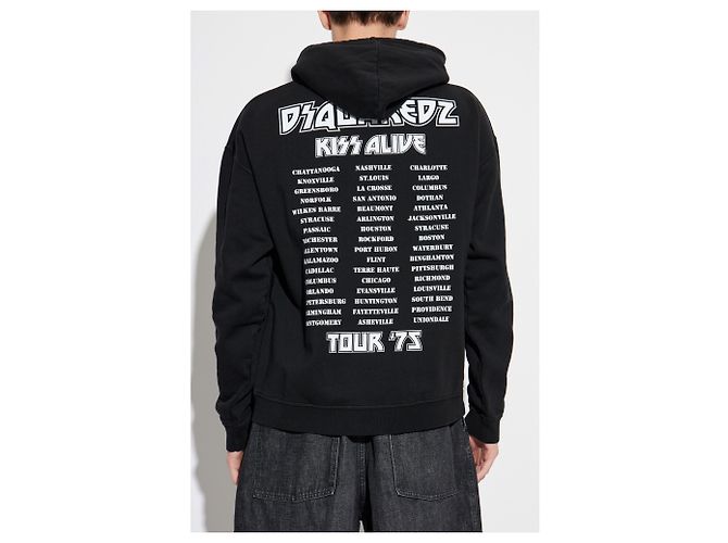 Dsquared2 X KISS Hoodie Schwarz Baumwolle - Ansicht 4