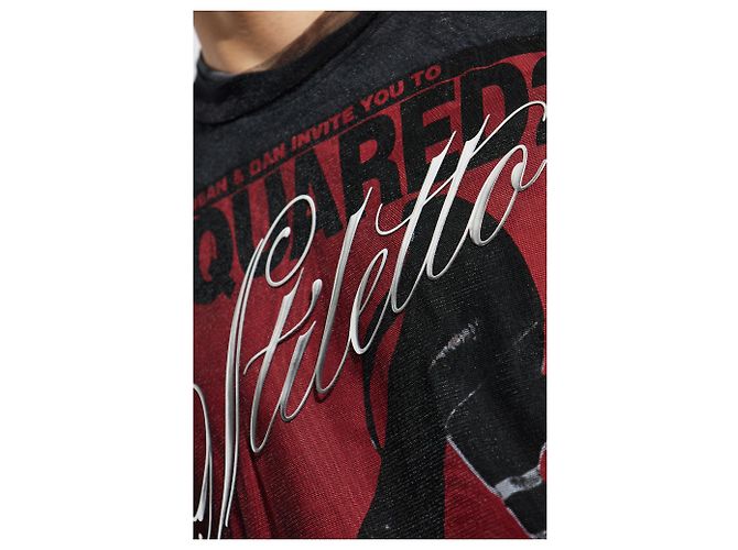 Dsquared2 Stiletto T-Shirt Grau Baumwolle - Ansicht 5