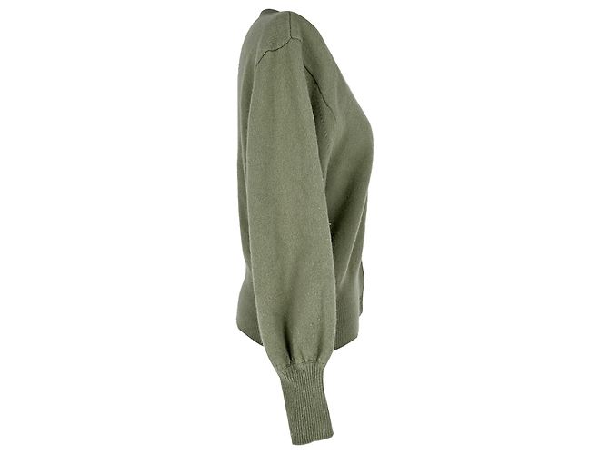 Sandro Happy Cropped Cardigan aus Wolle in Olive - Ansicht 2