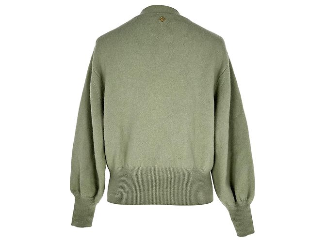 Sandro Happy Cropped Cardigan aus Wolle in Olive - Ansicht 3