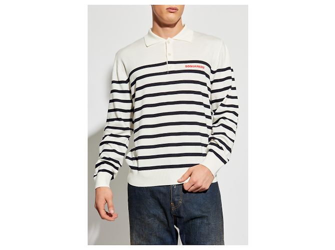 Dsquared2 Wool polo shirt with logo - view 3