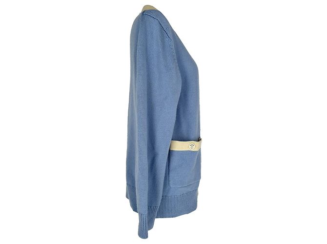 Sandro College-Style Cardigan aus blauer Wolle - Ansicht 2