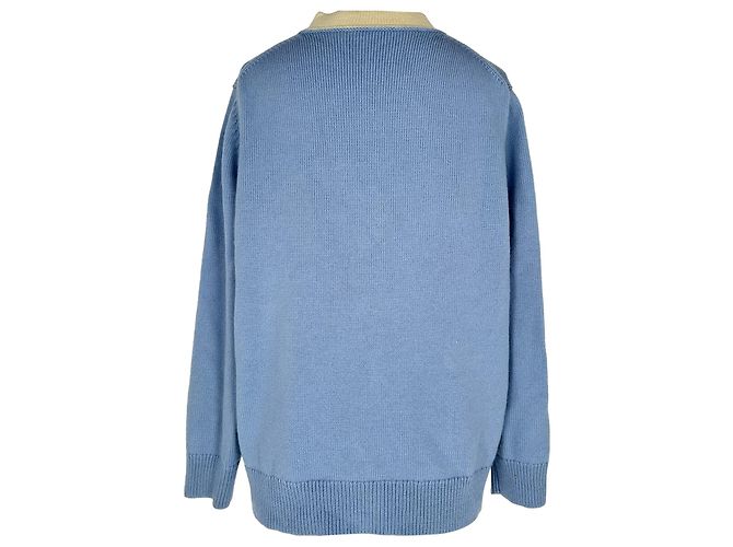 Sandro College-Style Cardigan aus blauer Wolle - Ansicht 3