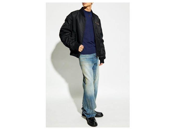 Pull Diesel K-GARTH en laine bleu marine - vue 2