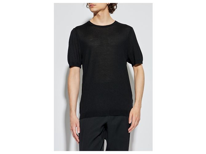 Rag & Bone Black Wool Crew Neck T-shirt - view 3