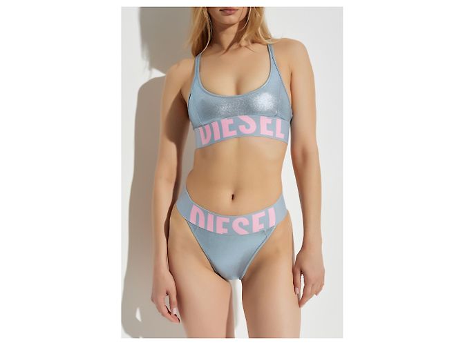 Diesel Bikini-Oberteil hellblau schimmernd - Ansicht 2