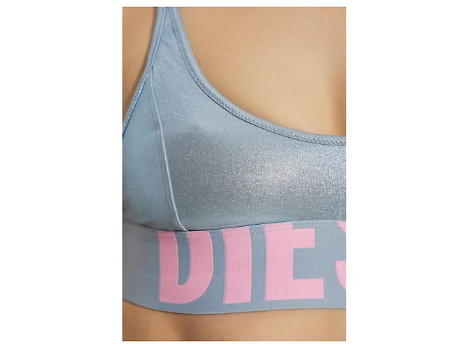 Diesel Bikini-Oberteil hellblau schimmernd - Ansicht 4