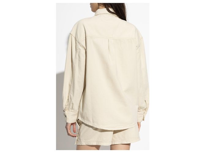 Camisa Iro Ferial de algodón blanco crema - vista 4