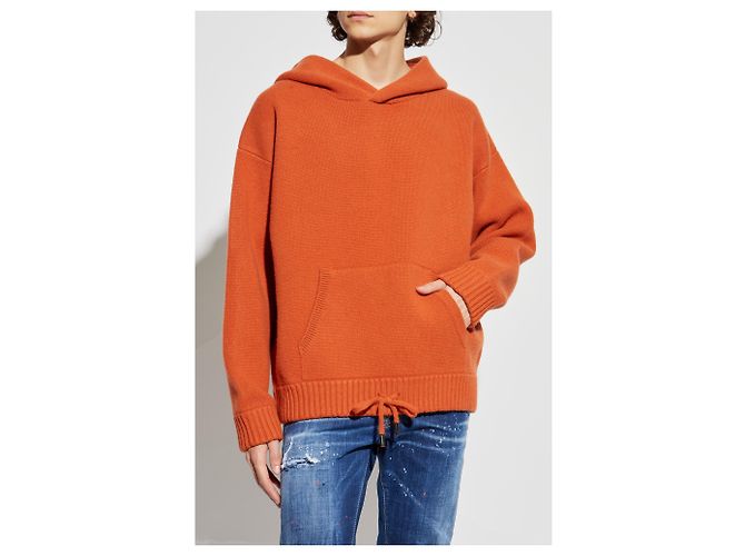 Dsquared2 Wollpullover mit Kapuze in Orange - Ansicht 3