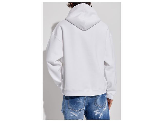 Dsquared2 Hoodie weiß aus Baumwolle - Ansicht 4