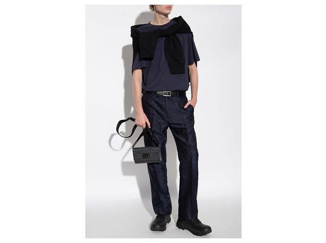 T-shirt Givenchy con logo ricamato in cotone blu navy - vista 2